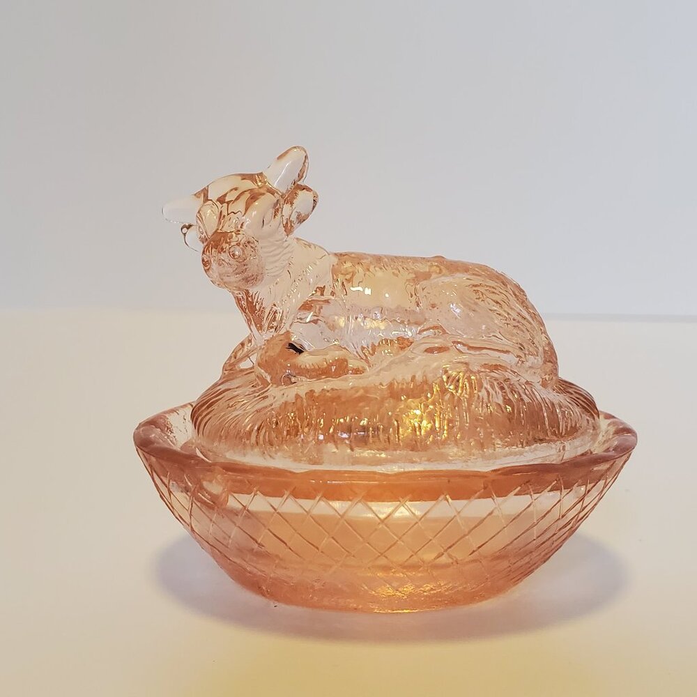 Cow Sitting on Hay Salt Cellar